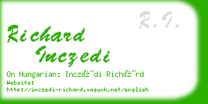 richard inczedi business card